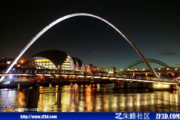 New Labour buildings: The Sage and Winking Eye pedestrian bridge, Gateshead